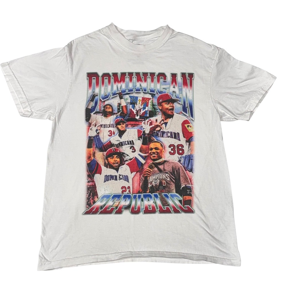 2013 Dominican Republic WBC Undefeated Baseball T-Shirt Mens Medium